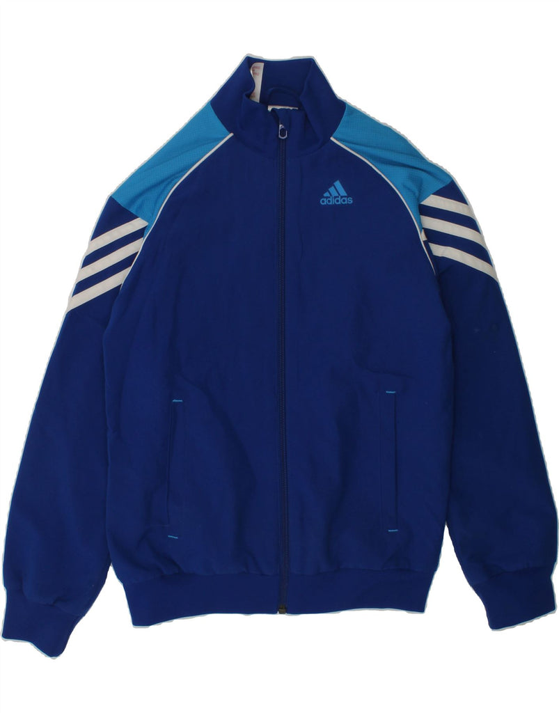 ADIDAS Boys Tracksuit Top Jacket 7-8 Years Blue Polyester | Vintage Adidas | Thrift | Second-Hand Adidas | Used Clothing | Messina Hembry 