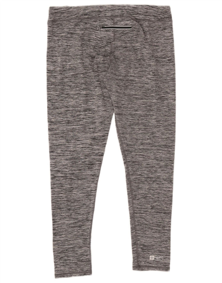 SUPERDRY Womens Graphic Leggings UK 14 Large  Grey Flecked Polyester