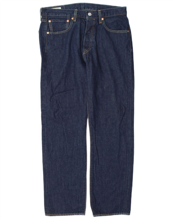 Levi's Mens 501 Straight Jeans W31 L30 Navy Blue Cotton