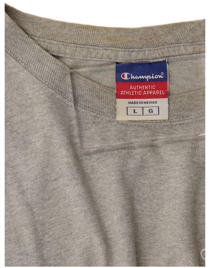 CHAMPION Mens T-Shirt Top Large Grey Flecked Cotton
