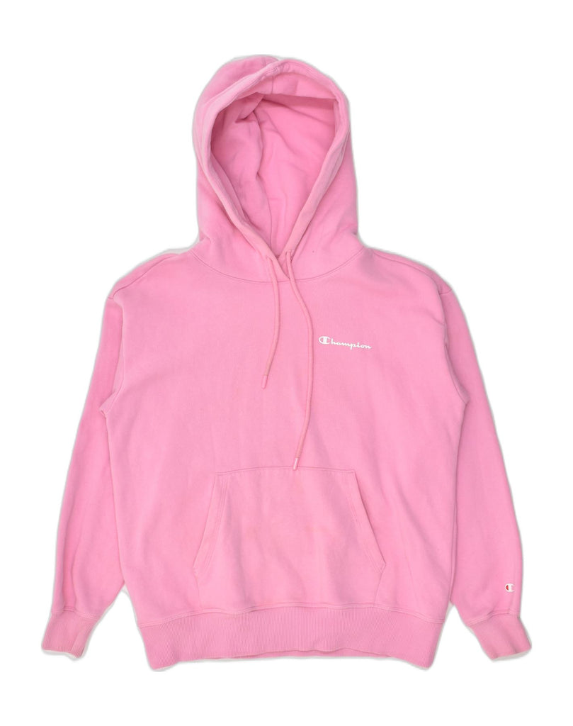 CHAMPION Womens Hoodie Jumper UK 10 Small Pink Cotton | Vintage Champion | Thrift | Second-Hand Champion | Used Clothing | Messina Hembry 