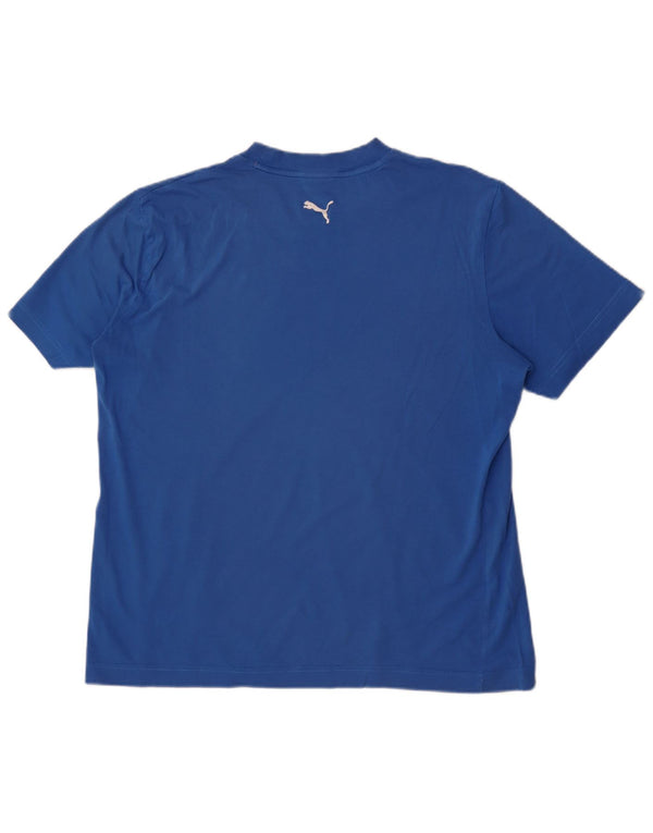 Puma Mens Graphic T-Shirt Top Large Blue Cotton