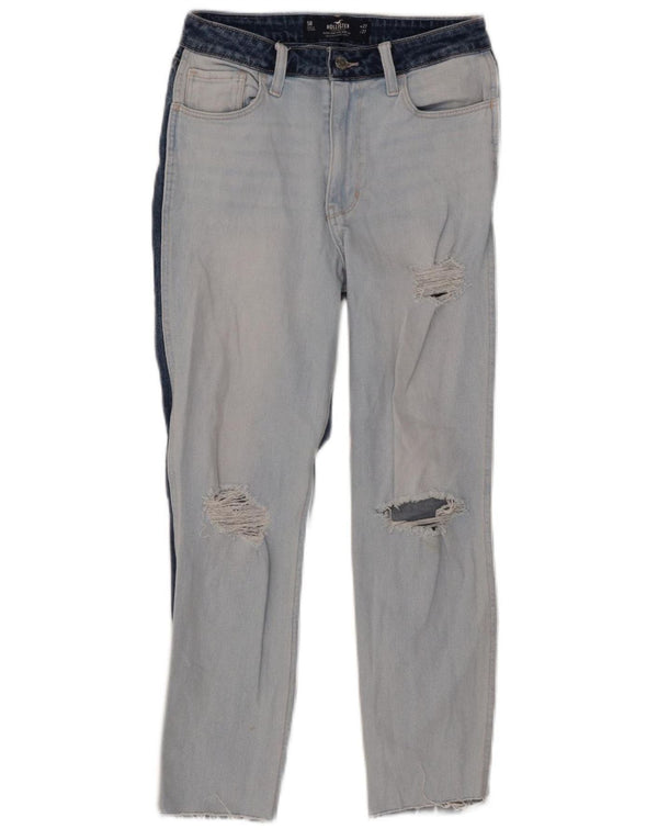 Hollister Womens Mom Distressed Straight Jeans US 5 Small W27 L27 Blue