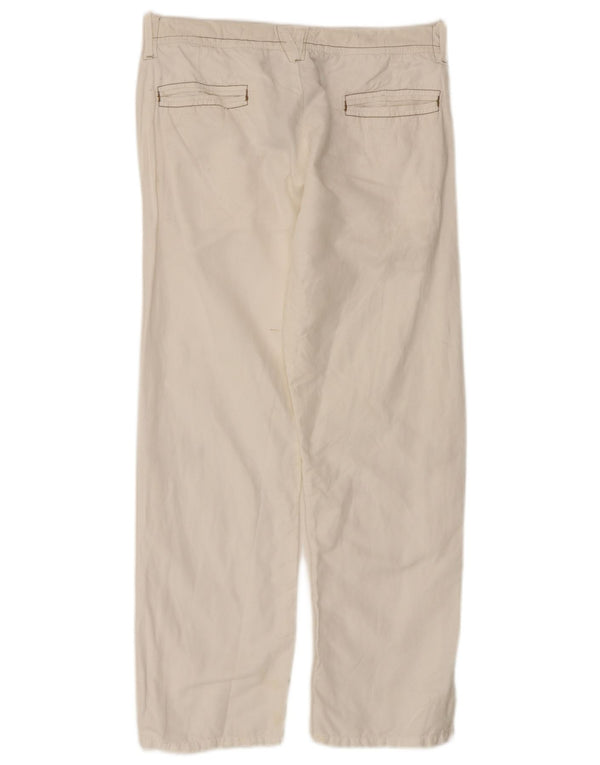 Gas Womens Straight Chino Trousers W31 L26 White Cotton