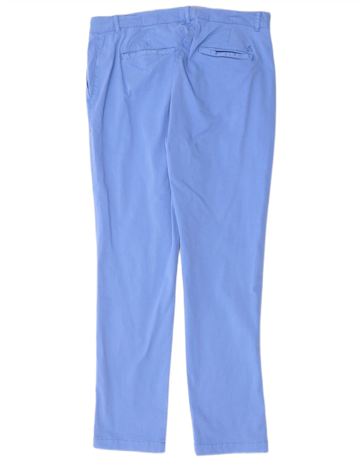 JOULES Womens Relaxed Fit Chino Trousers UK 14 Large W34 L30 Blue Cotton