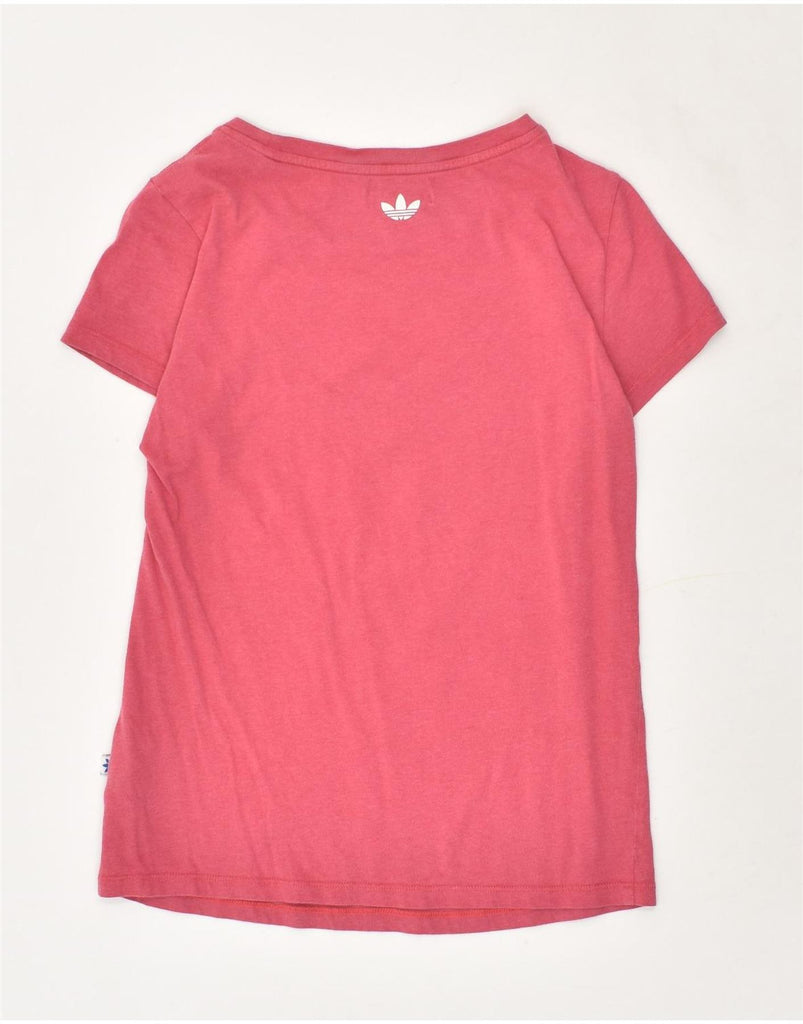 ADIDAS Womens Graphic T-Shirt Top UK 10 Small  Pink Cotton | Vintage Adidas | Thrift | Second-Hand Adidas | Used Clothing | Messina Hembry 