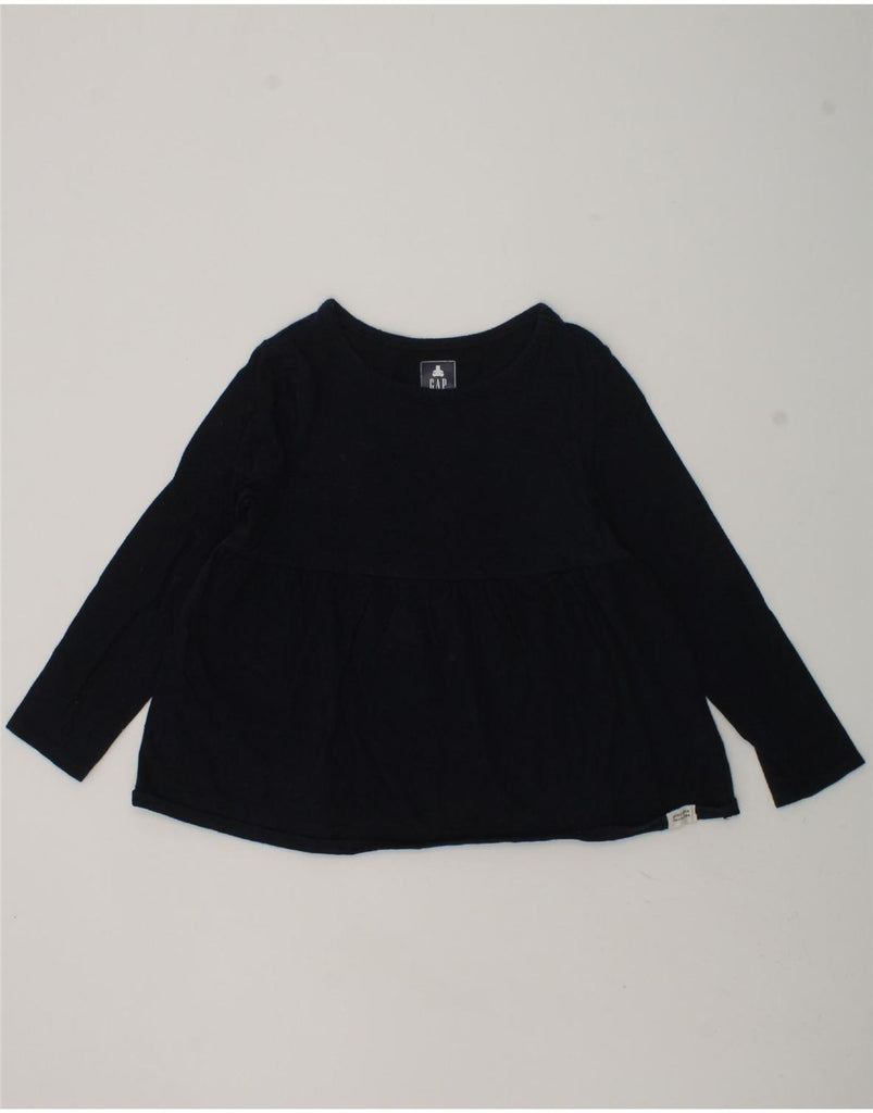 GAP Girls Top Long Sleeve 3-4 Years Navy Blue Cotton | Vintage Gap | Thrift | Second-Hand Gap | Used Clothing | Messina Hembry 