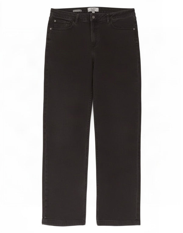 Fat Face Womens Straight Jeans UK 14 Large W34 L30 Black Cotton