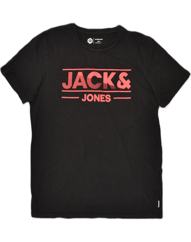 JACK & JONES Mens Graphic T-Shirt Top Large Black Cotton | Vintage Jack & Jones | Thrift | Second-Hand Jack & Jones | Used Clothing | Messina Hembry 