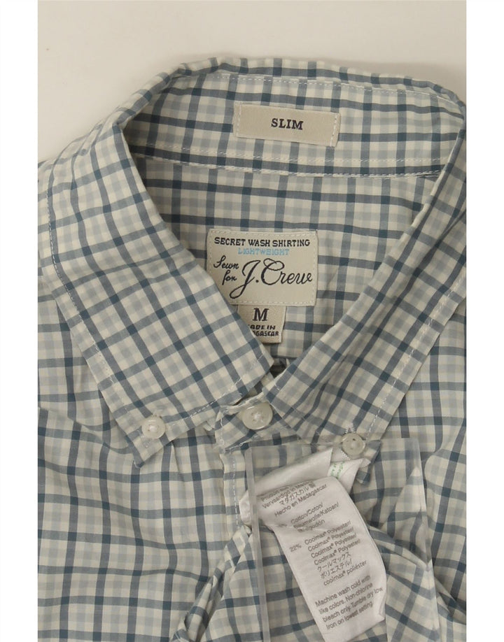 J. CREW Mens Slim Shirt Medium Blue Check Cotton