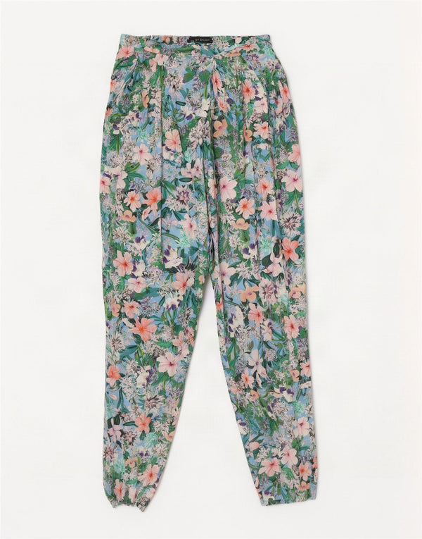 Zara Womens Tapered Casual Trousers Medium W28 L28 Multicoloured Floral