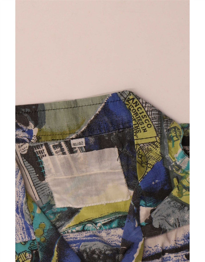 Vintage Mens Abstract Pattern Shirt Size 41/42 Large Multicoloured