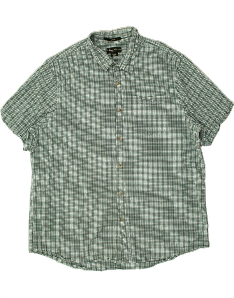 EDDIE BAUER Mens Classic Fit Shirt 2XL Green Check Cotton | Vintage Eddie Bauer | Thrift | Second-Hand Eddie Bauer | Used Clothing | Messina Hembry 