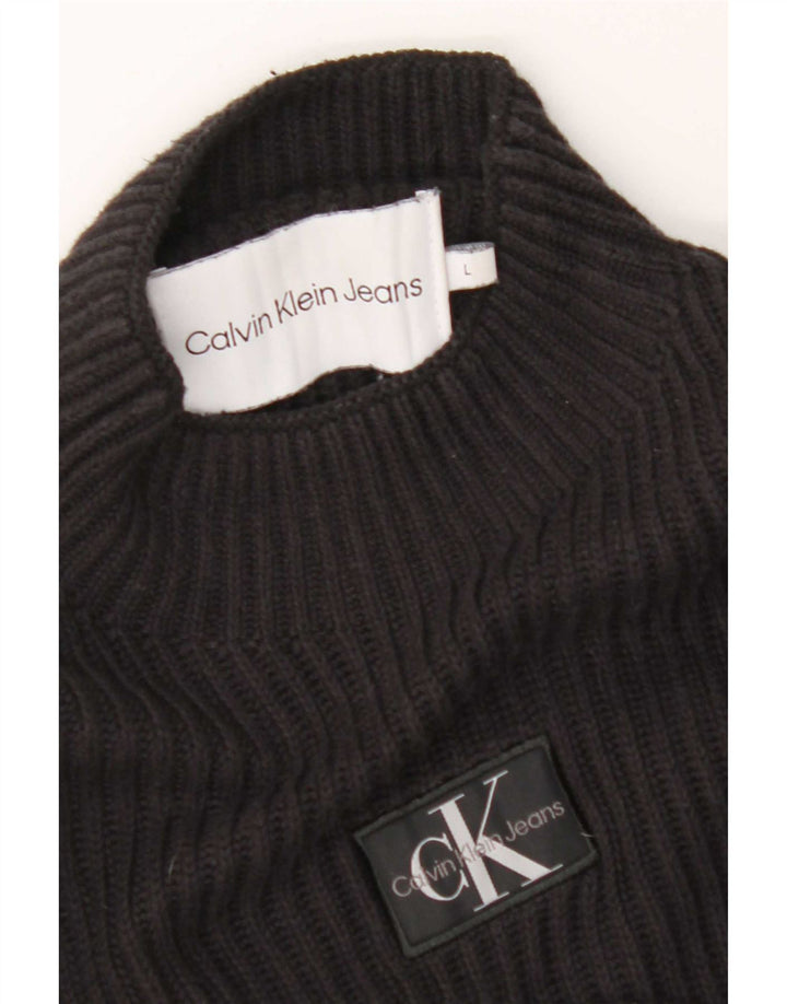 Calvin Klein Jeans Mens Turtle Neck Jumper Sweater Large Black