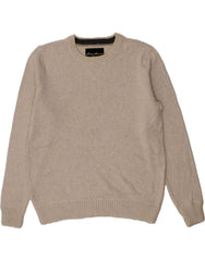 EDDIE BAUER Mens Crew Neck Jumper Sweater Large Beige Cotton