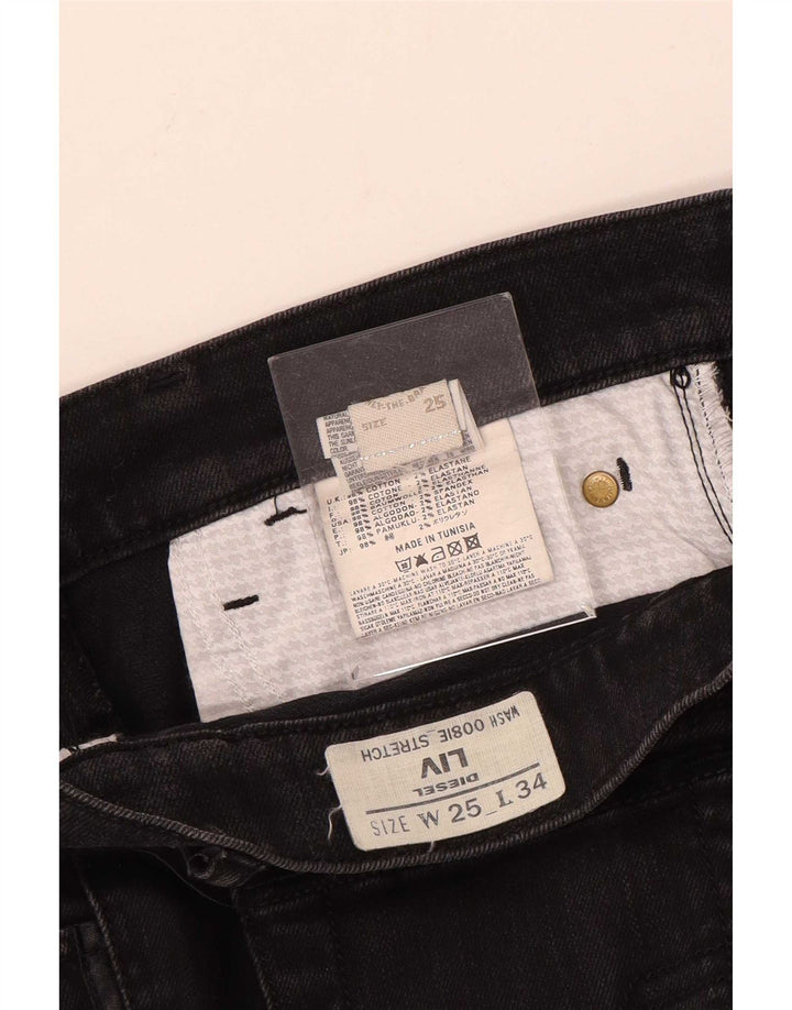 Diesel Womens Liv Slim Jeans W25 L32 Black Cotton