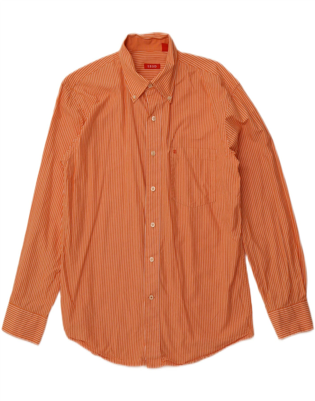 Izod Mens Shirt Medium Orange Pinstripe