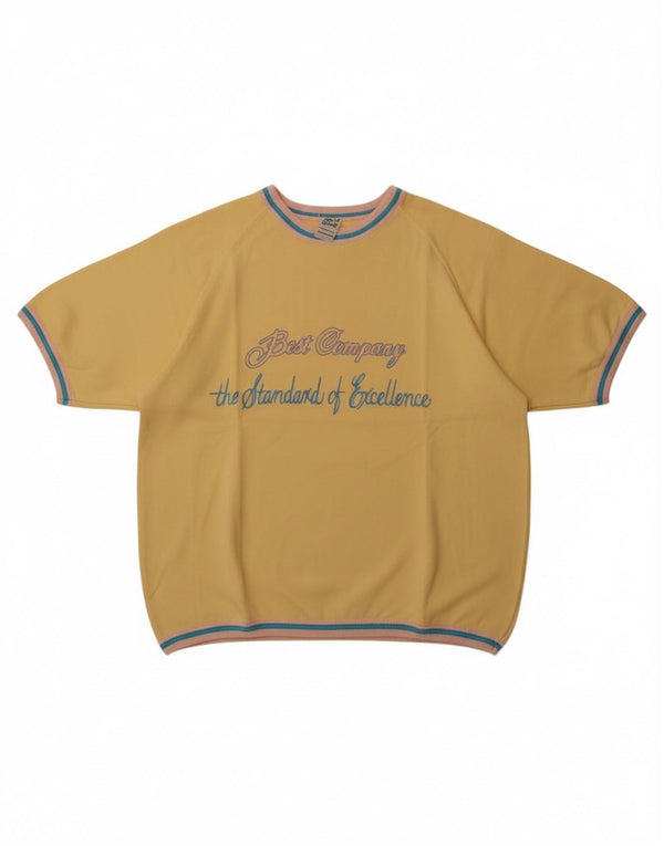 Best Company Womens Graphic T-Shirt Top UK 18 XL Yellow Cotton