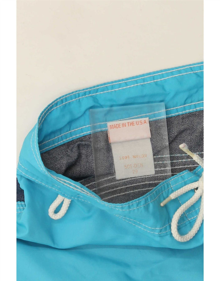 Sundek Mens Swimming Shorts Small Blue Colourblock Nylon