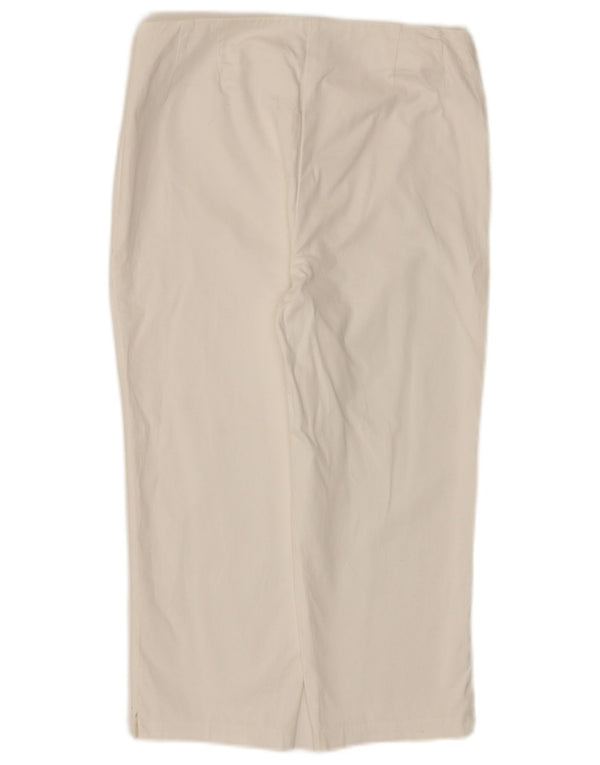 Marks & Spencer Womens Capri Trousers UK 10 Small W28 L20 White Cotton