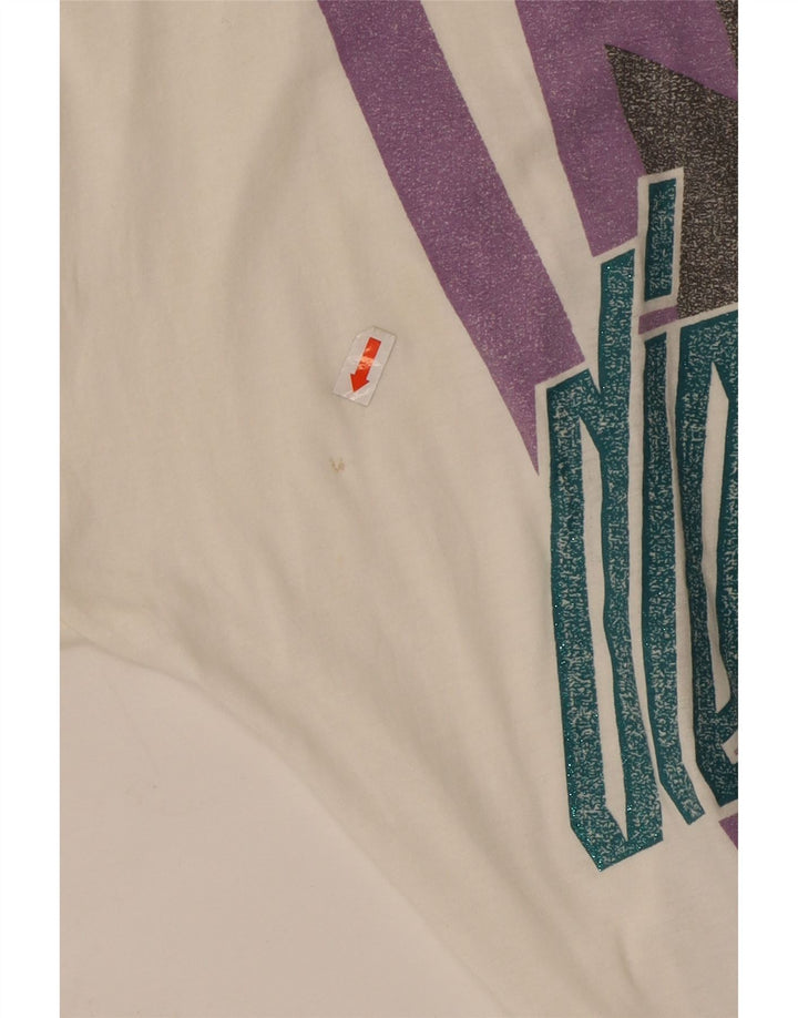 DIESEL Womens Graphic T-Shirt Top UK 10 Small White