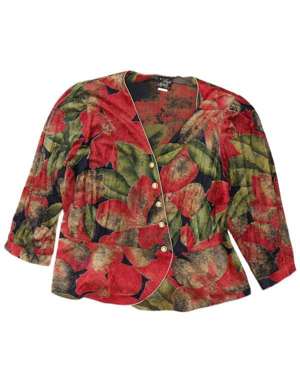 Vintage Womens 3/4 Sleeve Shirt Blouse IT 46 Large Multicoloured Floral