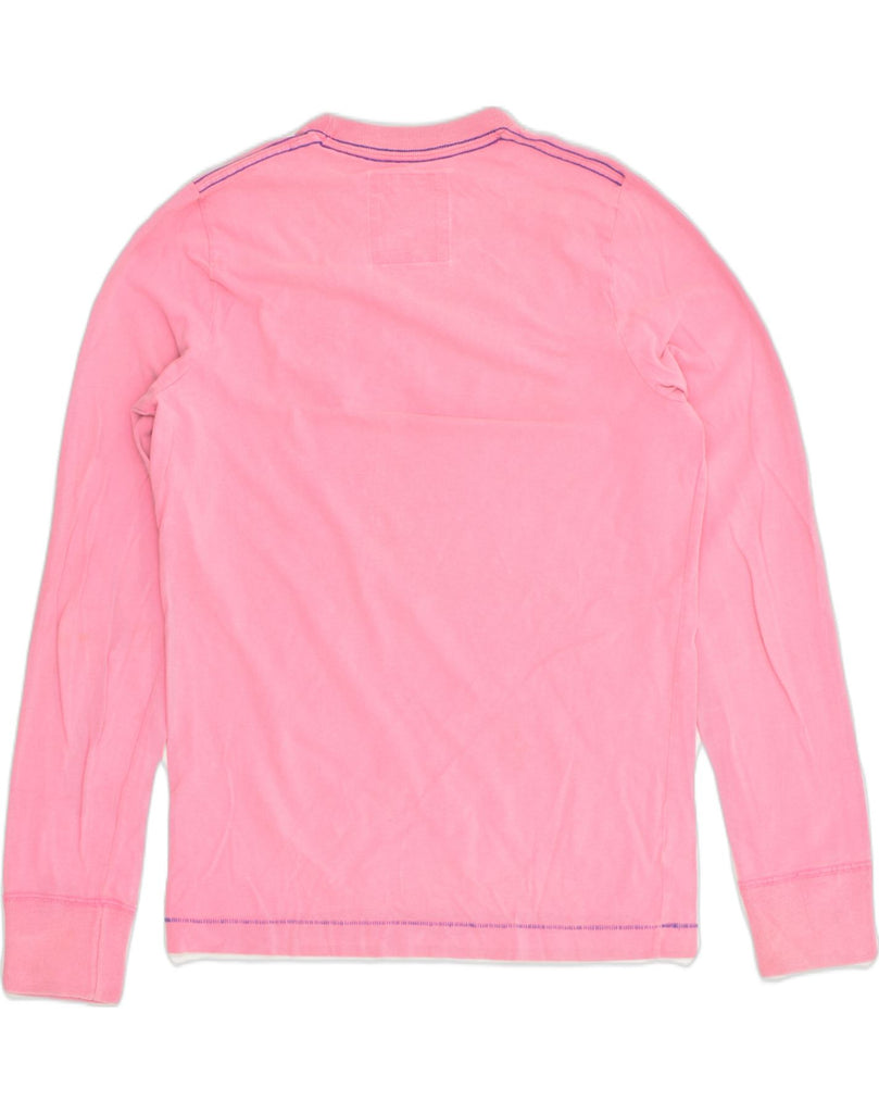 HOLLISTER Womens Top Long Sleeve UK 12 Medium Pink Cotton | Vintage Hollister | Thrift | Second-Hand Hollister | Used Clothing | Messina Hembry 