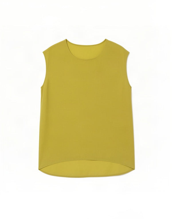 Vintage Womens Sleeveless Blouse Top UK 10 Small Green Silk