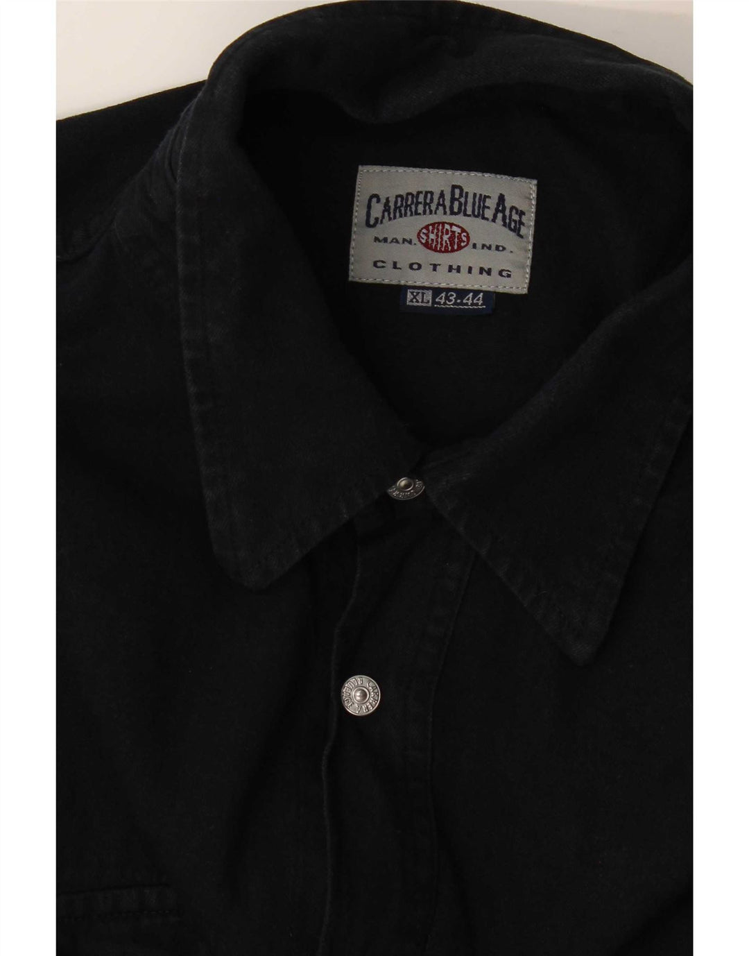 Carrera Mens Denim Shirt Size 43/44 XL Black