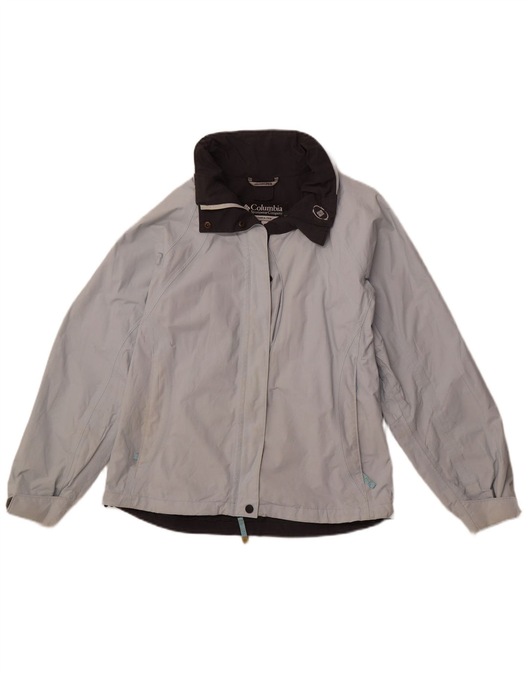 COLUMBIA Womens Hooded Windbreaker Jacket UK 14 Medium Blue Nylon Sports