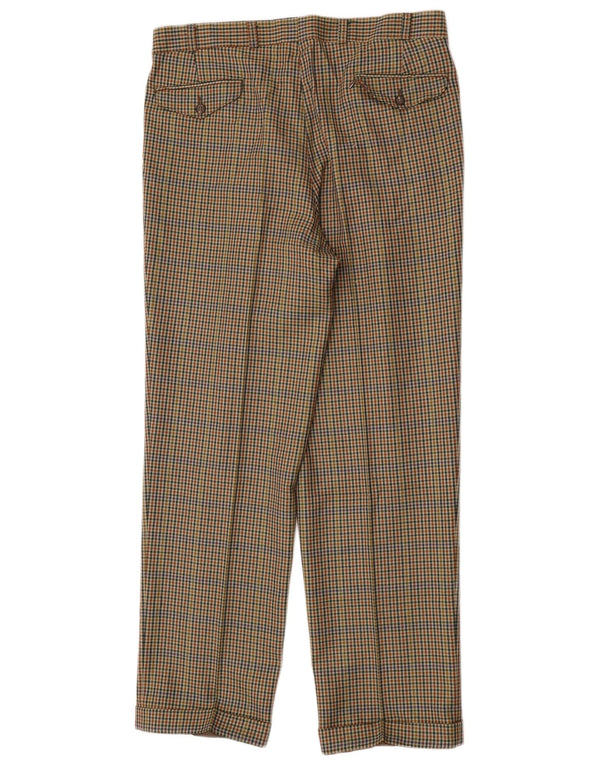 WESTBURY Mens Pegged Suit Trousers IT 50 Large W35 L32 Brown Houndstooth