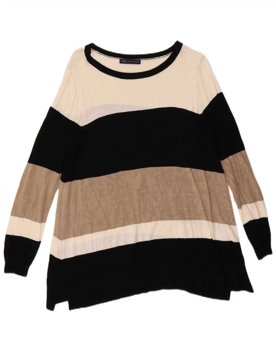 Marks & Spencer Womens Boat Neck Jumper Sweater UK 18 XL Multicoloured