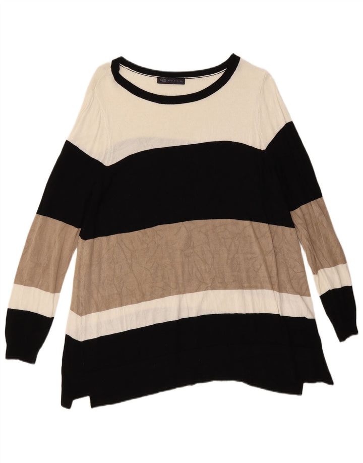 Marks & Spencer Womens Boat Neck Jumper Sweater UK 18 XL Multicoloured
