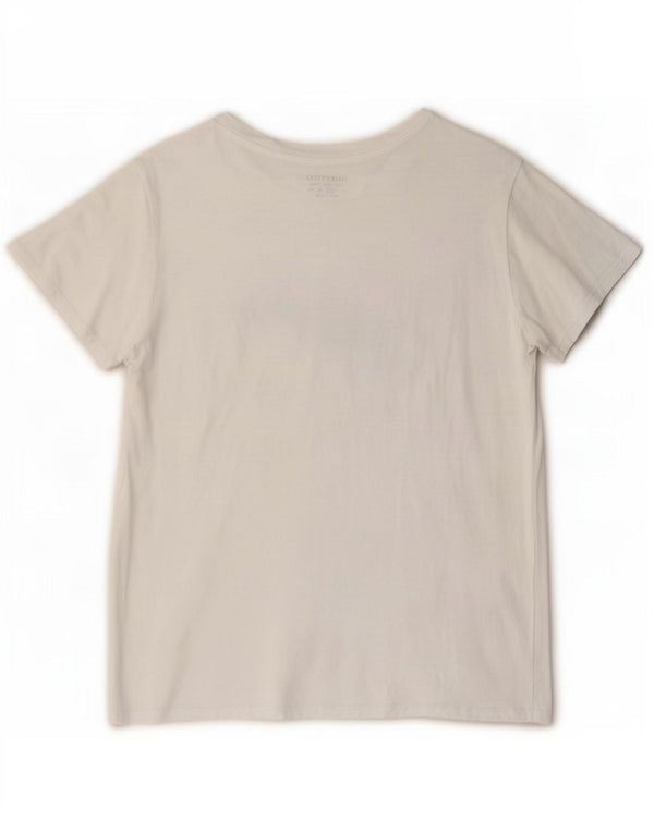 Guess Womens Graphic T-Shirt Top UK 14 Medium White Cotton