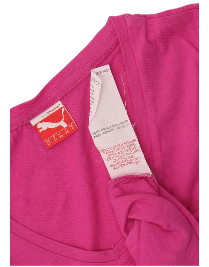 PUMA Womens Graphic T-Shirt Top UK 8 Small Pink Cotton