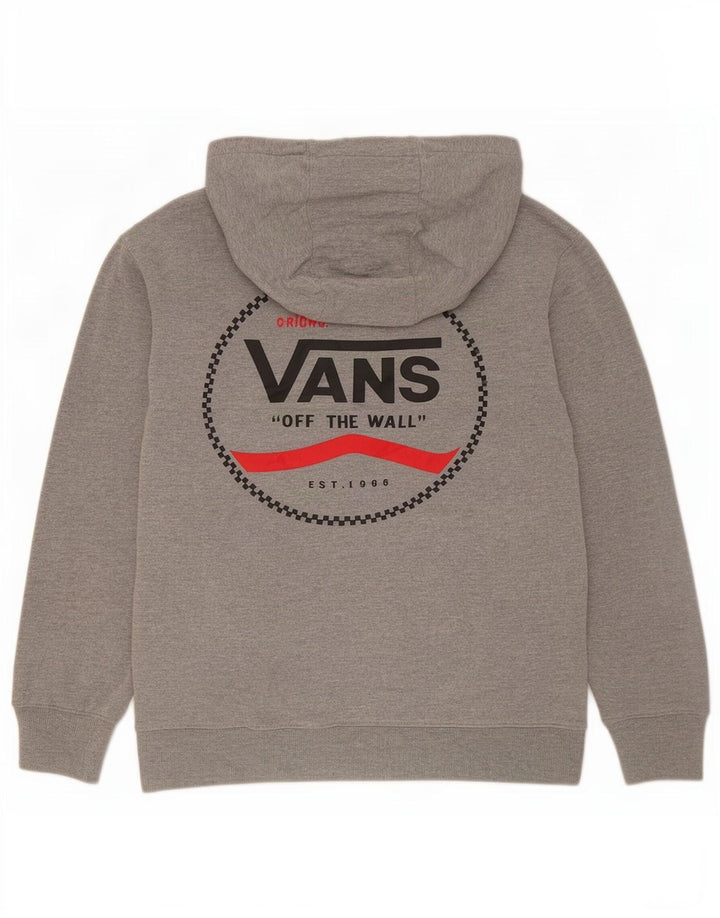 Vans Mens Graphic Hoodie Jumper Small Grey Flecked