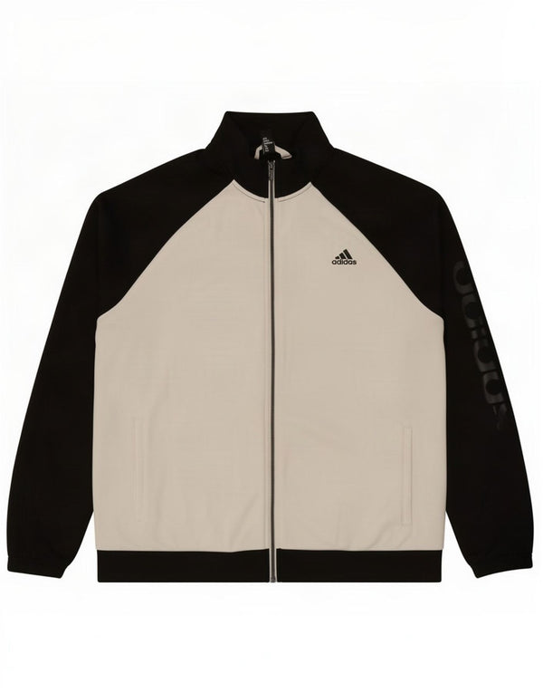Adidas Mens Tracksuit Top Jacket UK 48/50 XL Black Colourblock Polyester