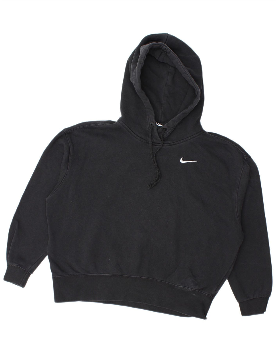 Nike Womens Oversized Hoodie Jumper UK 10 Small Black Cotton