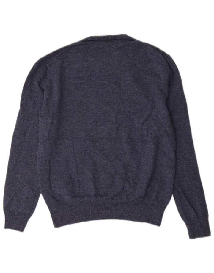 French Connection Mens Crew Neck Jumper Sweater Medium Blue Lambswool