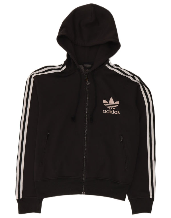Adidas Mens Zip Hoodie Sweater Medium Black Polyester