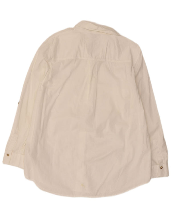 Massimo Dutti Womens Long Sleeve Shirt EU 44 XL White Cotton