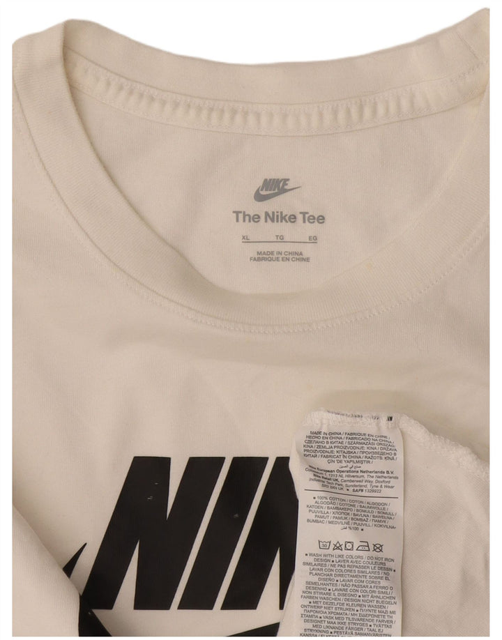 Nike Mens Graphic Top Long Sleeve XL White Cotton