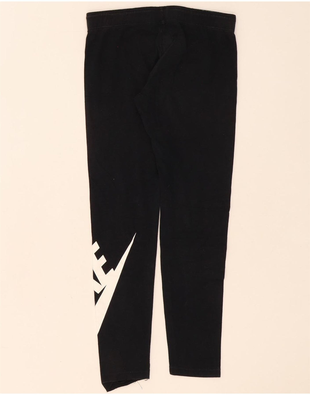 Nike Girls Graphic Leggings 10-11 Years Medium Black Cotton