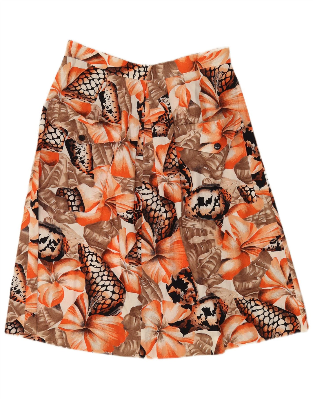 Vintage Womens A-Line Skirt  W30 Medium Orange Floral