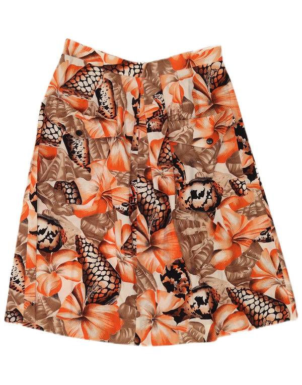 Vintage Womens A-Line Skirt  W30 Medium Orange Floral