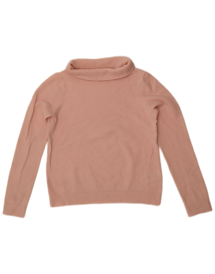 Hobbs Womens Crop Roll Neck Jumper Sweater UK 10 Small Pink Wool