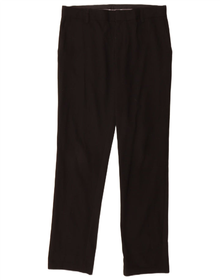 Marks & Spencer Boys Slim Suit Trousers 14-15 Years W30 L30 Black Polyester