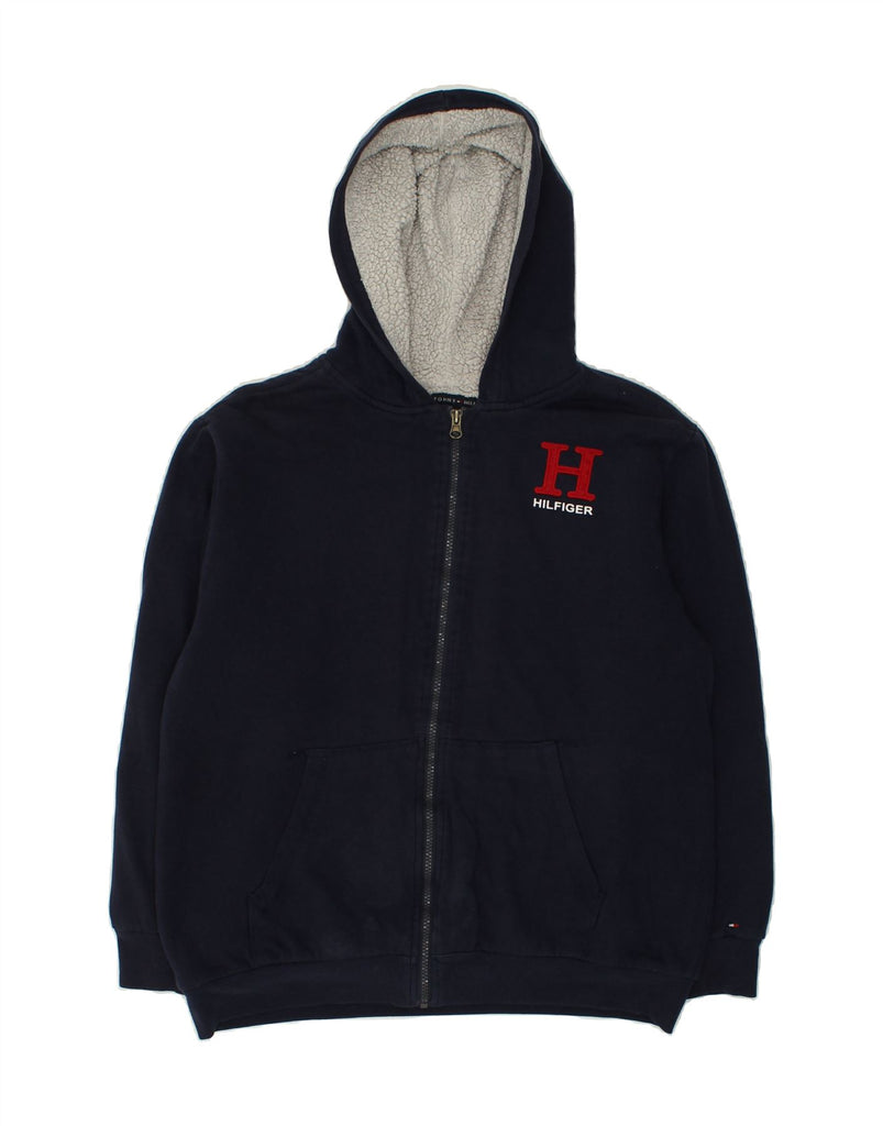 TOMMY HILFIGER Boys Tall Zip Hoodie Sweater 15-16 Years XL Navy Blue | Vintage Tommy Hilfiger | Thrift | Second-Hand Tommy Hilfiger | Used Clothing | Messina Hembry 