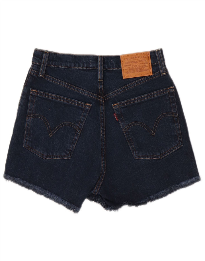 Levi's Womens Denim Shorts W25 XS Navy Blue Cotton