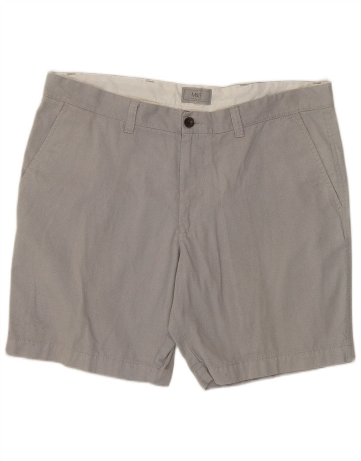 Marks & Spencer Mens Chino Shorts W38 XL Grey Cotton